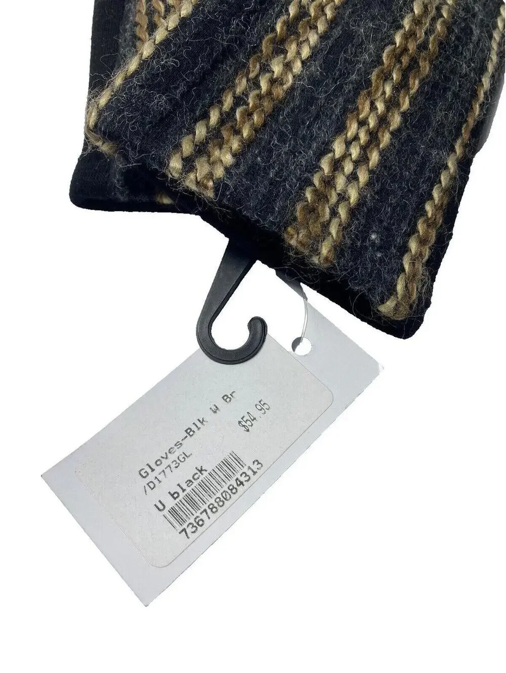 Women’s Touchscreen Winter Gloves Black Knit Modern Mittens Brand New